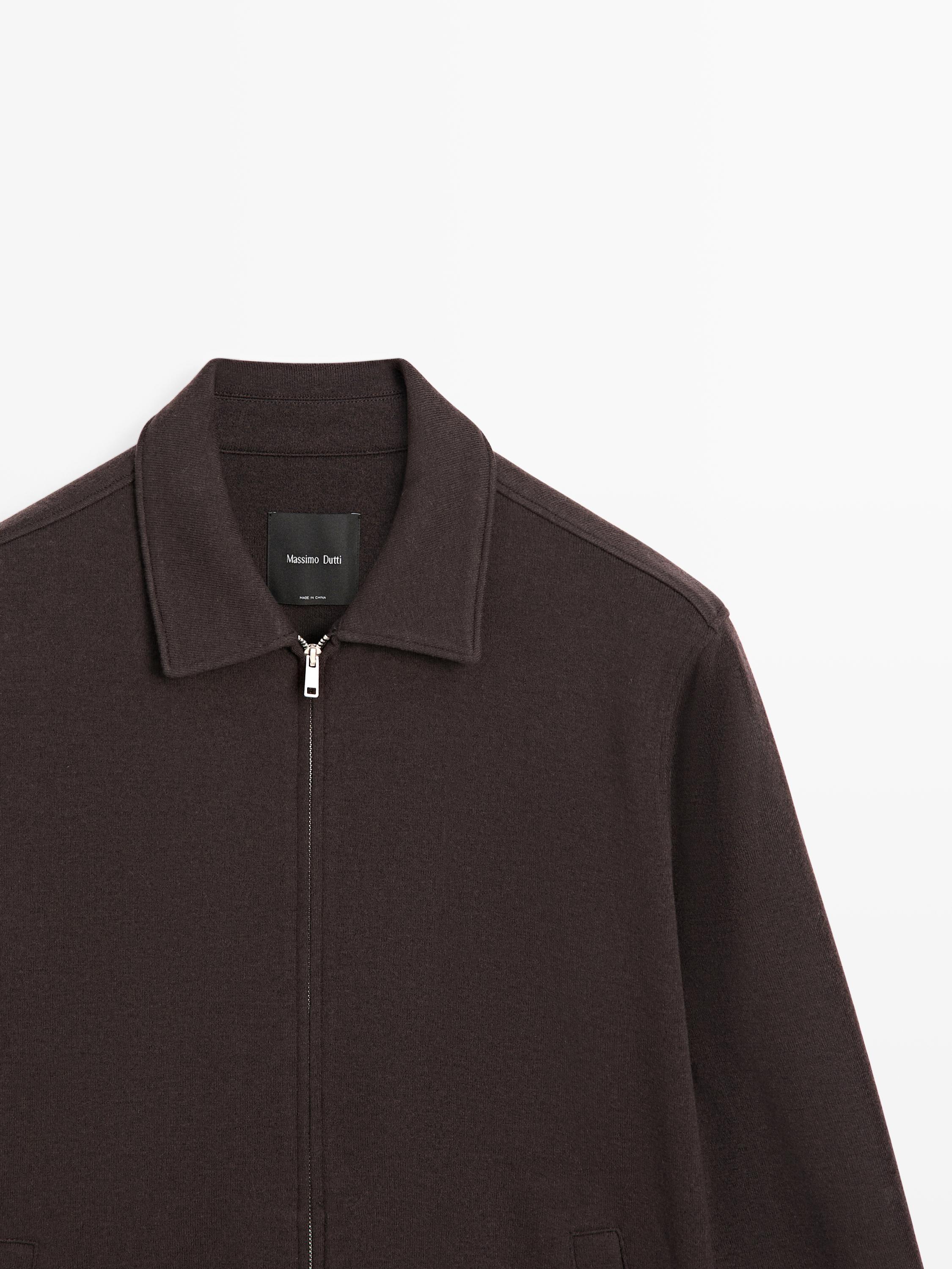 Short double wool blend jacket